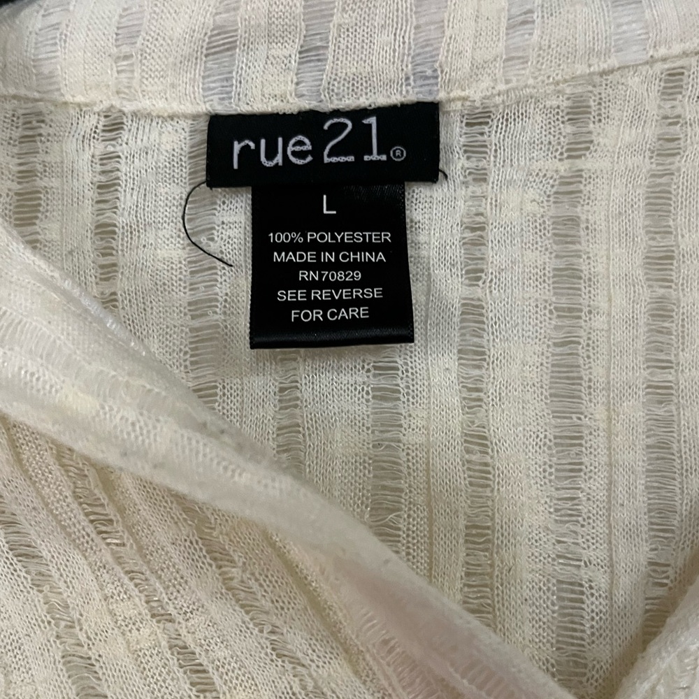 Rue 21•White Button Down Tie Top - Picture 2 of 8